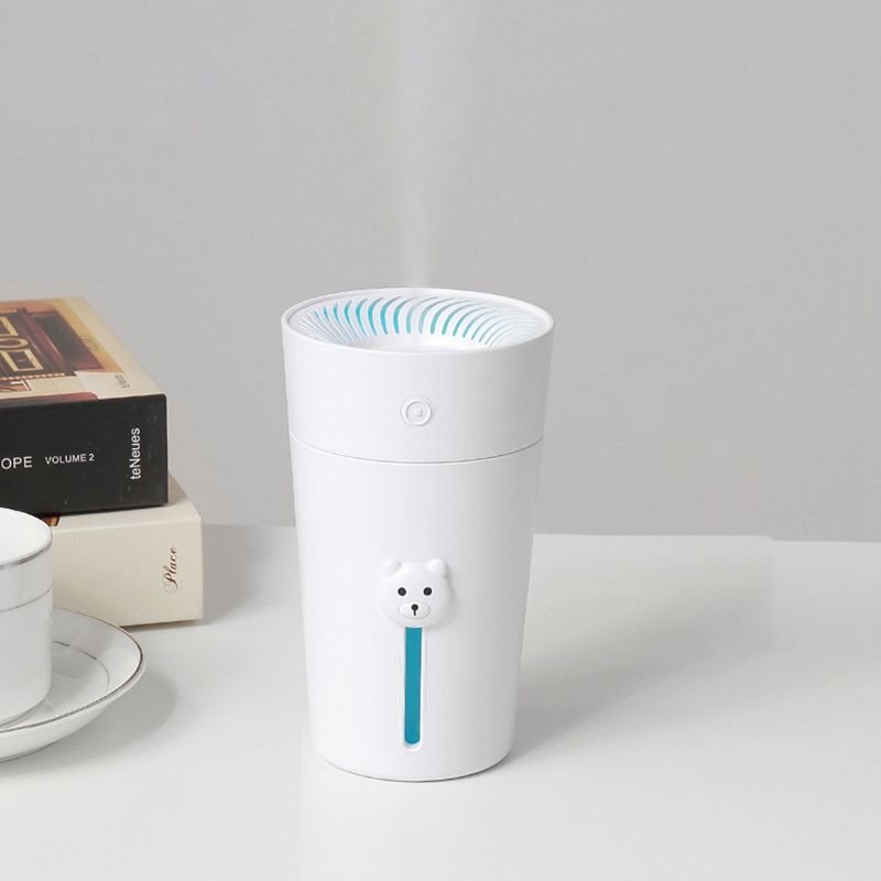 Charging Mini Humidifier USB Household Air Atomization Humidifier Cute Bear White