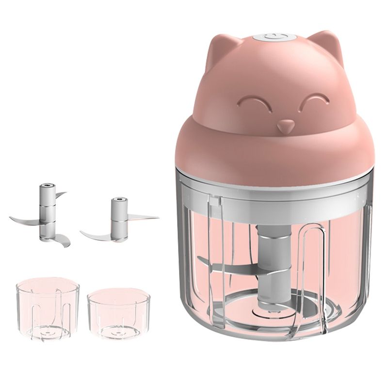 Garlic Chopper with Double Cup,250+100Ml Electric Garlic Chopper,Food Chopper for Garlic/Fruits/Onions&Baby Foods