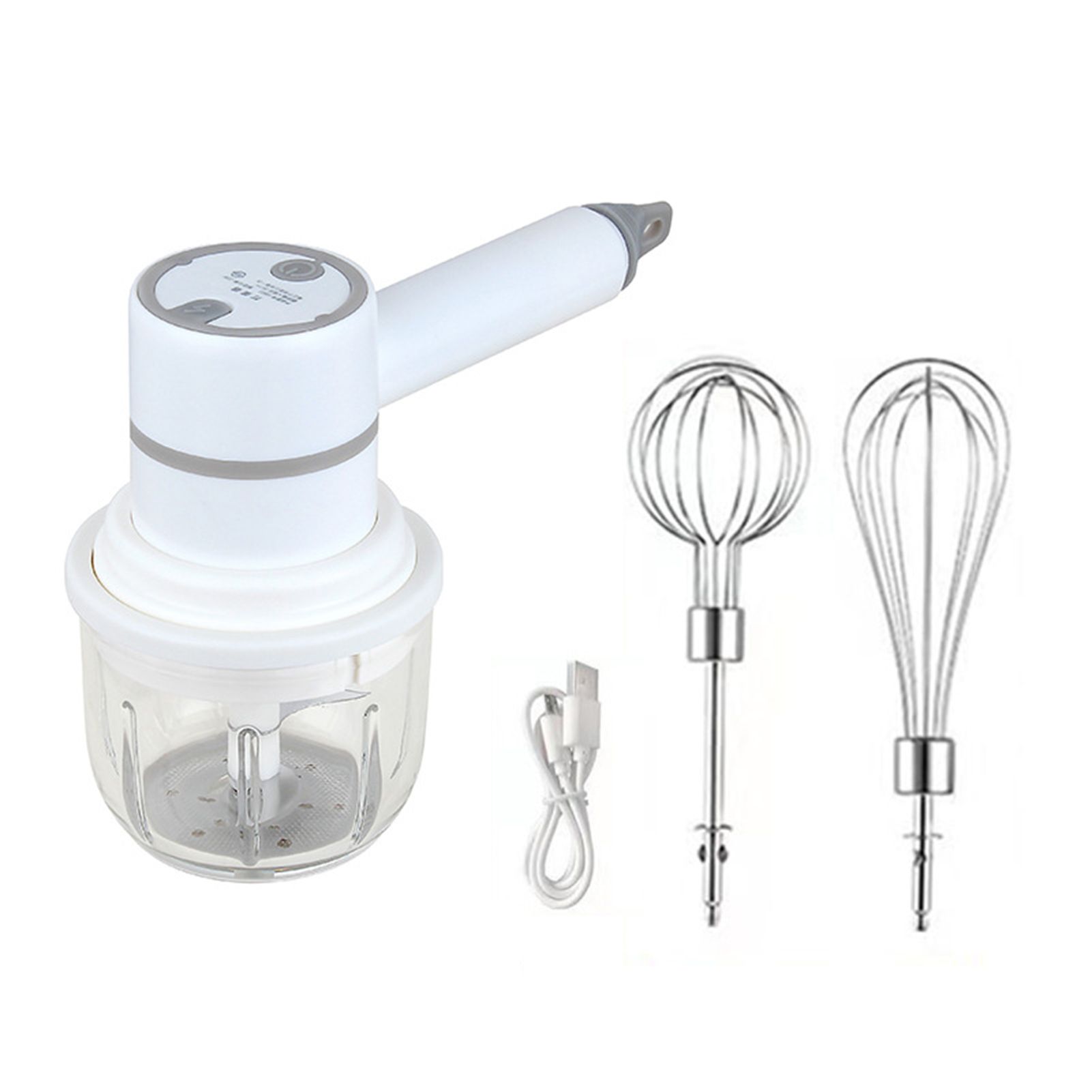 3-gear Electric Egg Beater Adjustable Overload Protection Multifunctional Dual-use USB Electric Egg Blender for Cooking