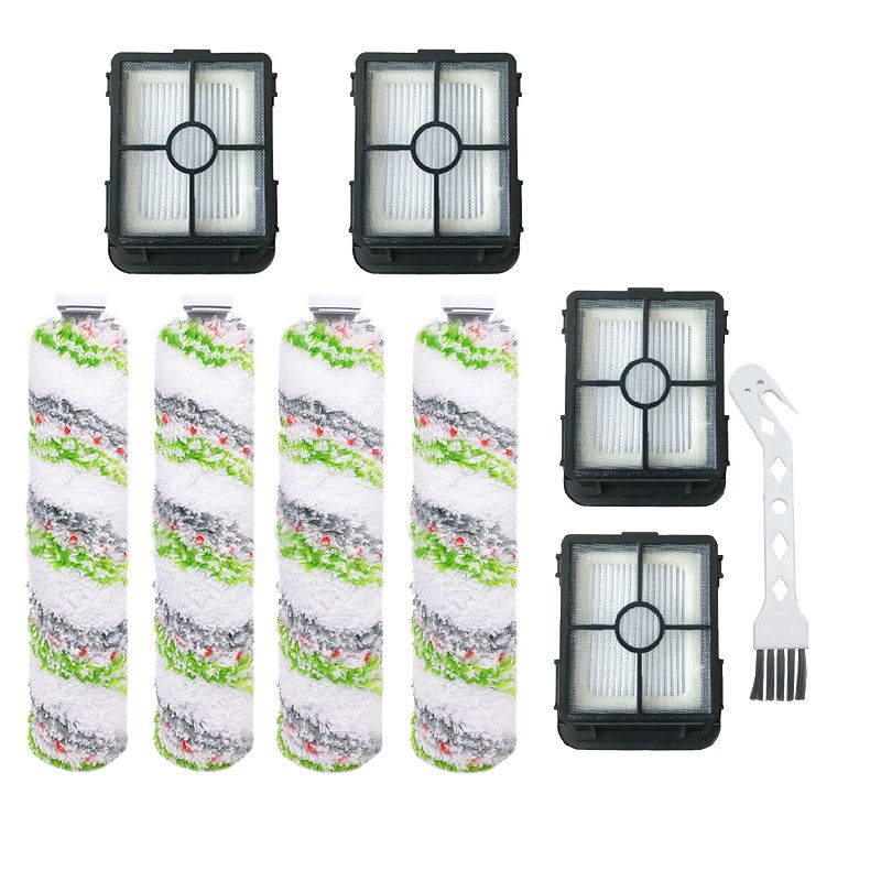 Replacement Parts Brush Roller for Bissell 2554A Vacuum Cleaner Vacuum Filter(4 Brush Roll + 4 Filters+1 Cleaning Brush)