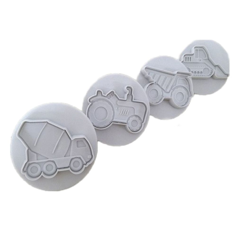 4Pcs Vehicles Truck Cake Mold Chocolate Jelly Pudding Bakewares Baking Tool