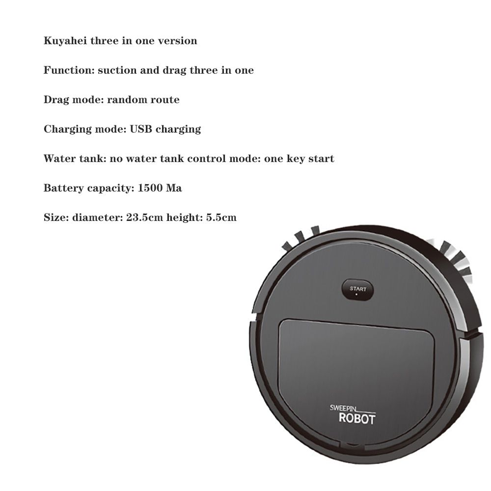 Household vacuum cleaner full intelligent sweeping, dragging and sucking three in one cleaning robot strong wind cleaner-Multifunctional