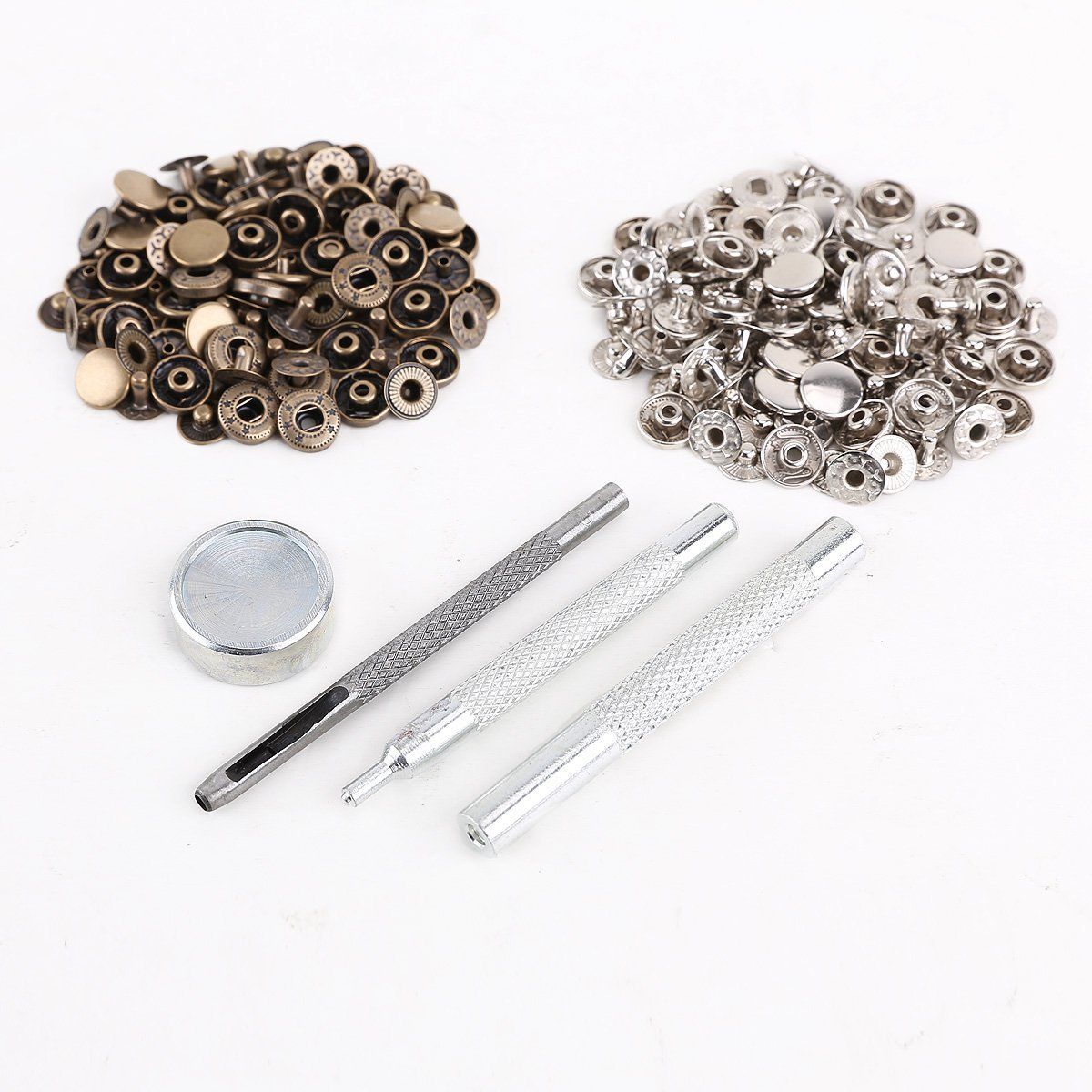 25pcs galactic + 25 pcs bronze 10mm Snap Button Metal + tool set for leather handbags