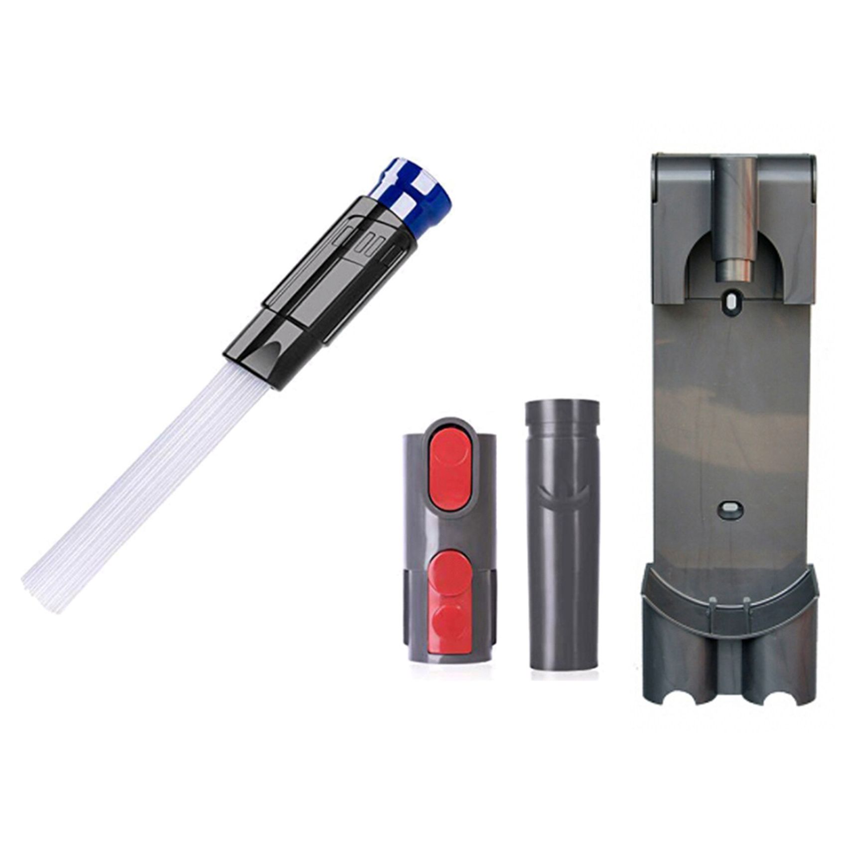 1 Set Vacuum Dust Brush with Vacuum Attachment & 1 Set Vacuum Cleaner Docking Station Wall Mounted Bracket