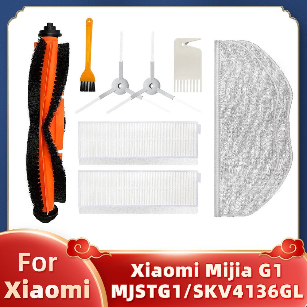 Replacement For jia Robot Vacuum-Mop  G1 MJSTG1 Skv4136gl Spare Parts Main Side Brush Hepa Filter Mop Rag-Set A