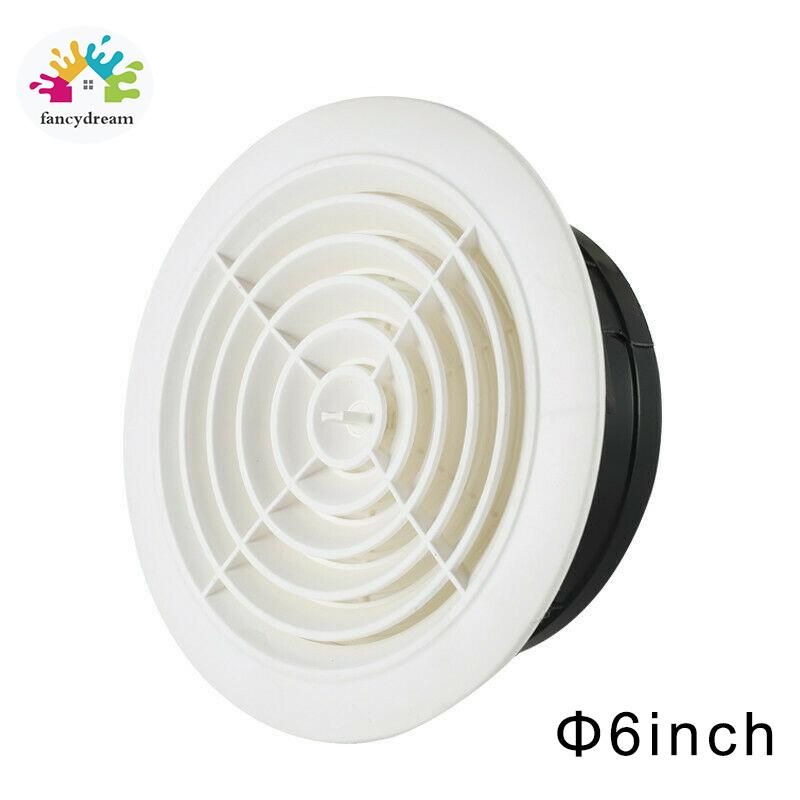 Round Air Vent ABS Louver Grille Cover Adjustable Exhaust Vent for Bathroom Office Ventilation