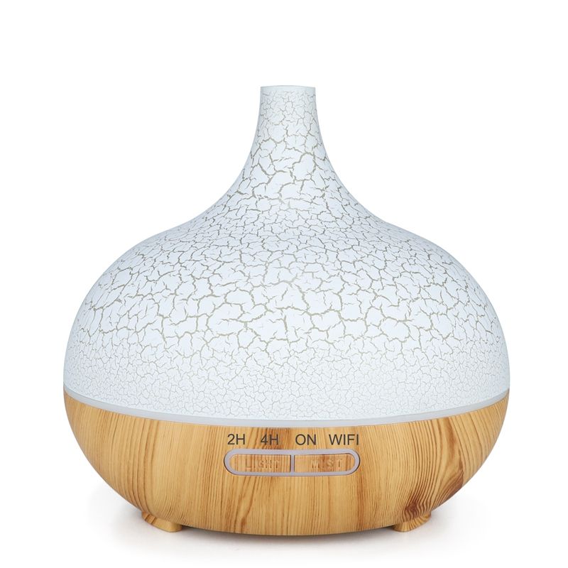 Smart WiFi Essential Oil Diffuser Air Humidifier Works with Alexa Google Home EU Plug Light Wood
