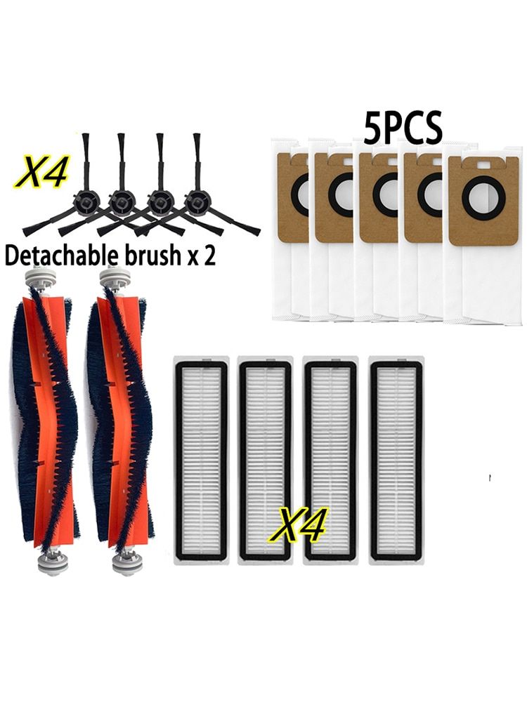 15PCS Set For Dreame Bot Z10 Pro L10 Plus Robotic Vacuum Cleaner Parts Kits Dust Bag Main Side Brush Filters-AS SHOW