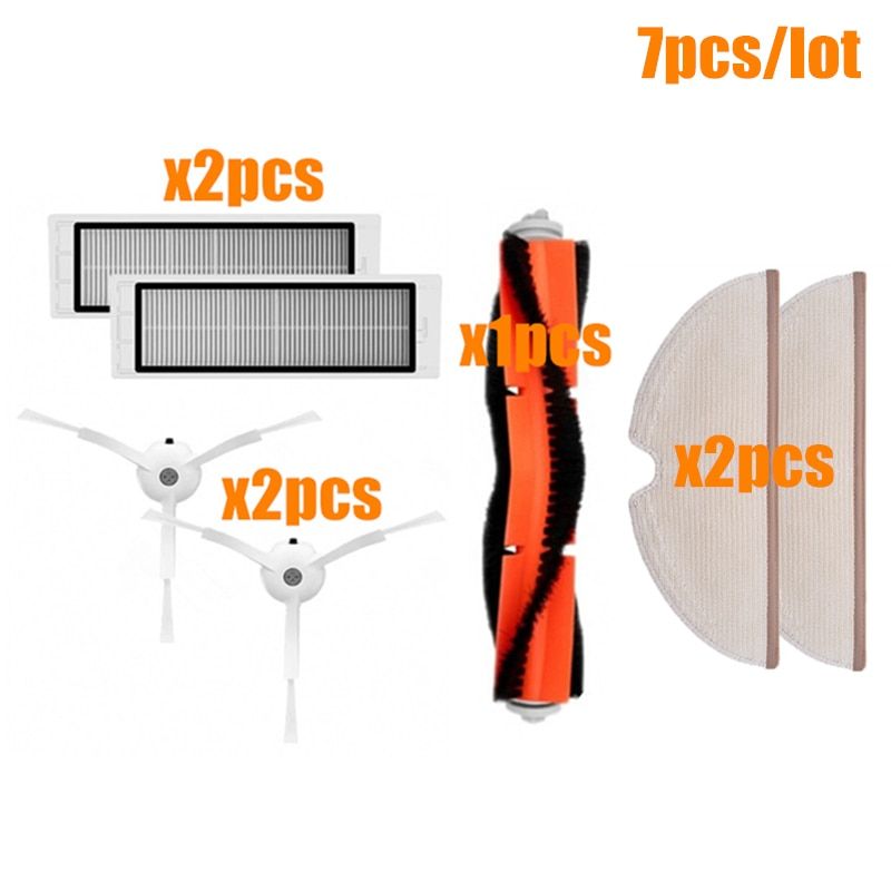 for XiaoRoborock S50 s51 s55 s5 s6 accessories XiaoVacuum Cleaner Parts HEPA Filter Mop Cloths Main Brush Side Brush-XM-RoborockZUHE7