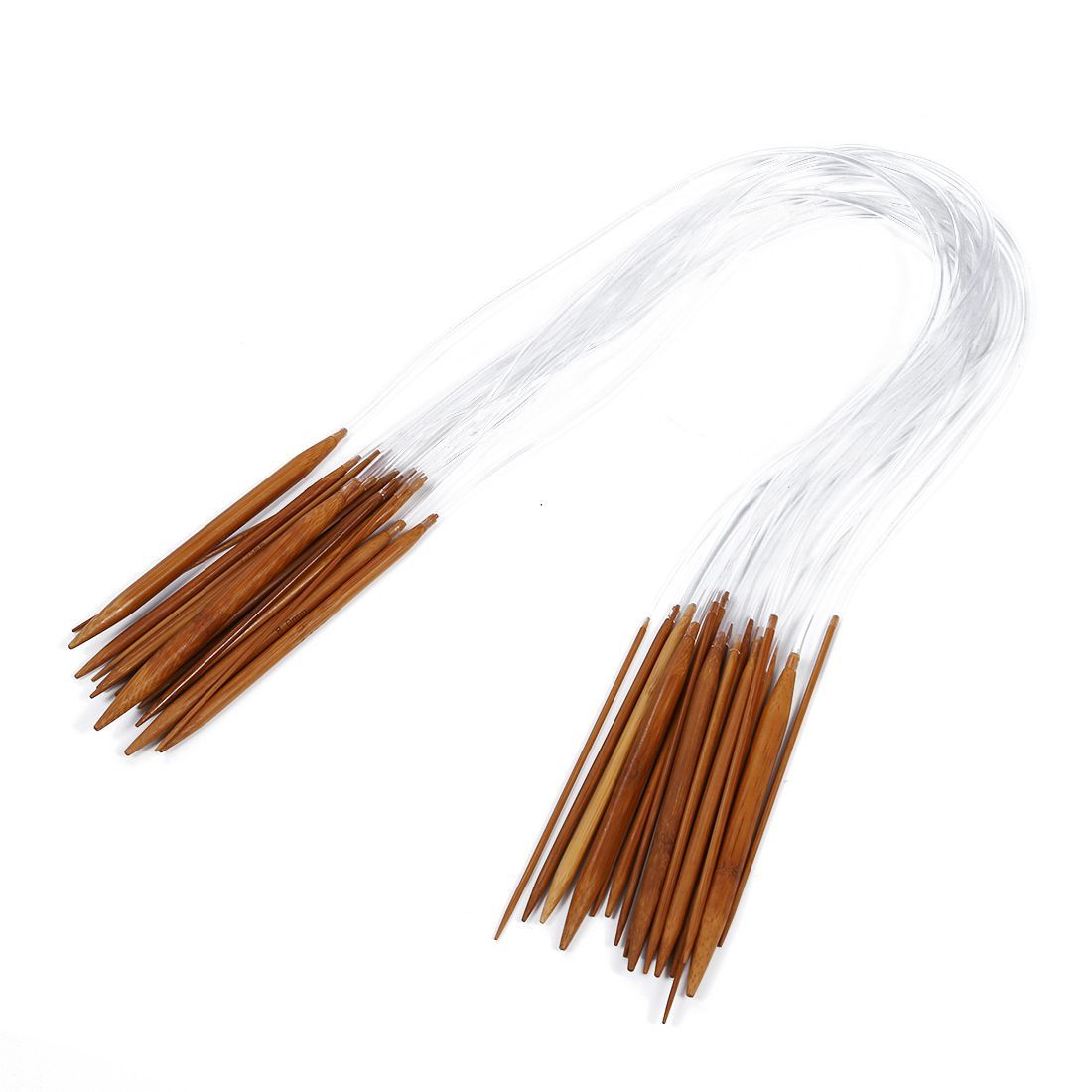 18 Pairs 32'' (80cm) Circular Carbonized Bamboo Knitting Kits Needles Set (2.0mm - 10.0mm)