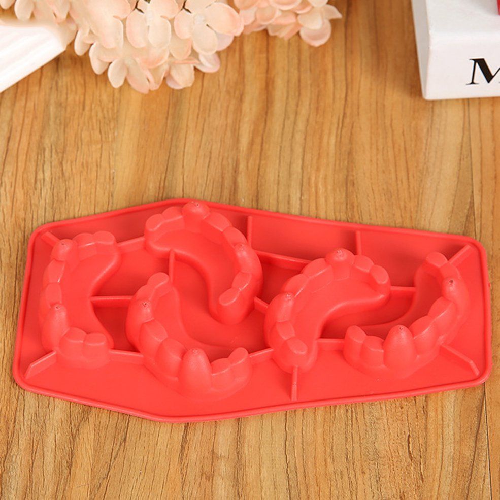 Creative Teeth Style Ice Mold 5 Grids Food Grade TPR Ice Cube Tray