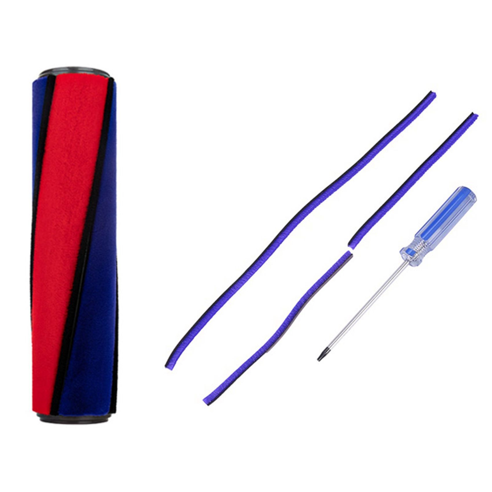 Soft Roller Brush Rod Roller Brush for Dyson V6 Fluffy V7 V8 SV03 V10 V11 SV03 & Soft Plush Strips Bottom Strip