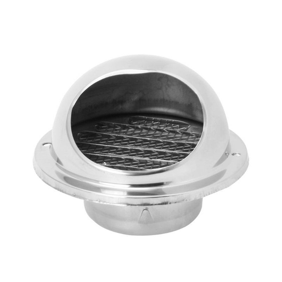 Wall Air Vent Grille Ducting Ventilation Extractor Outlet Louvres Hemisphere-100mm Silver