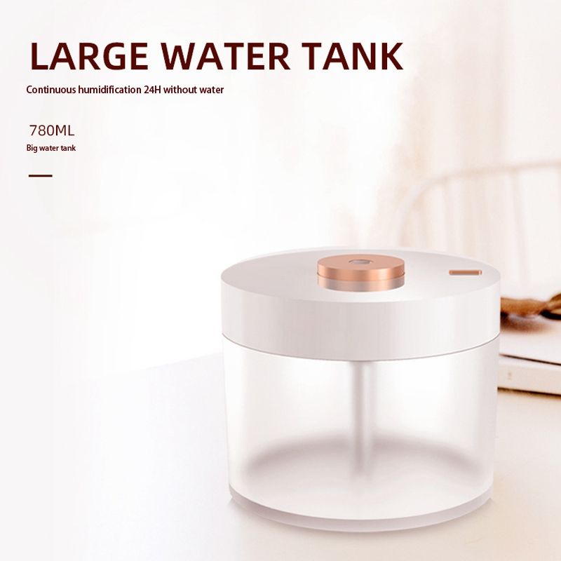 USB Desktop Mute Humidifier with Night Light Household Simple Air Moisturizing Small Atomizer-Pink
