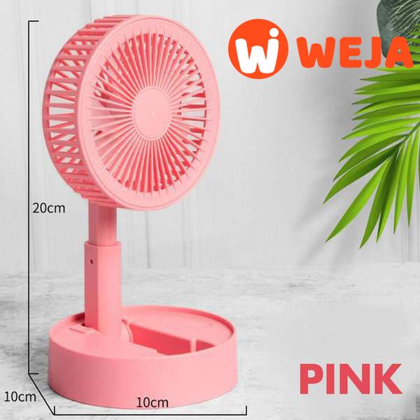 Weja 3 Speeds Foldable Fan USB Mini Cooling Fan Portable Rechargeable Handheld Fan For Travel Outdoor Indoor Desk