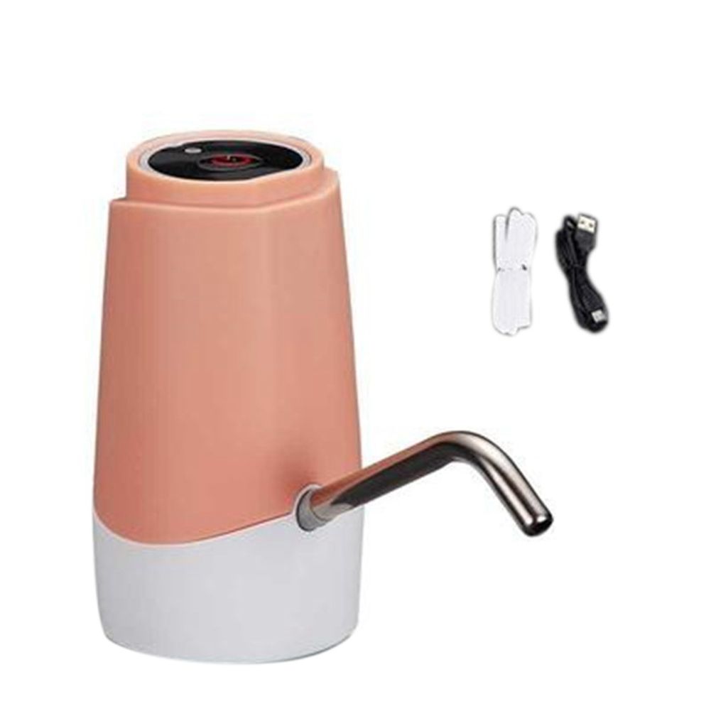Water Bottle Pump Electric Pump USB Charging Automatic Drinking Dispenser Pump for Kitchen Camping Workshop (Pink)