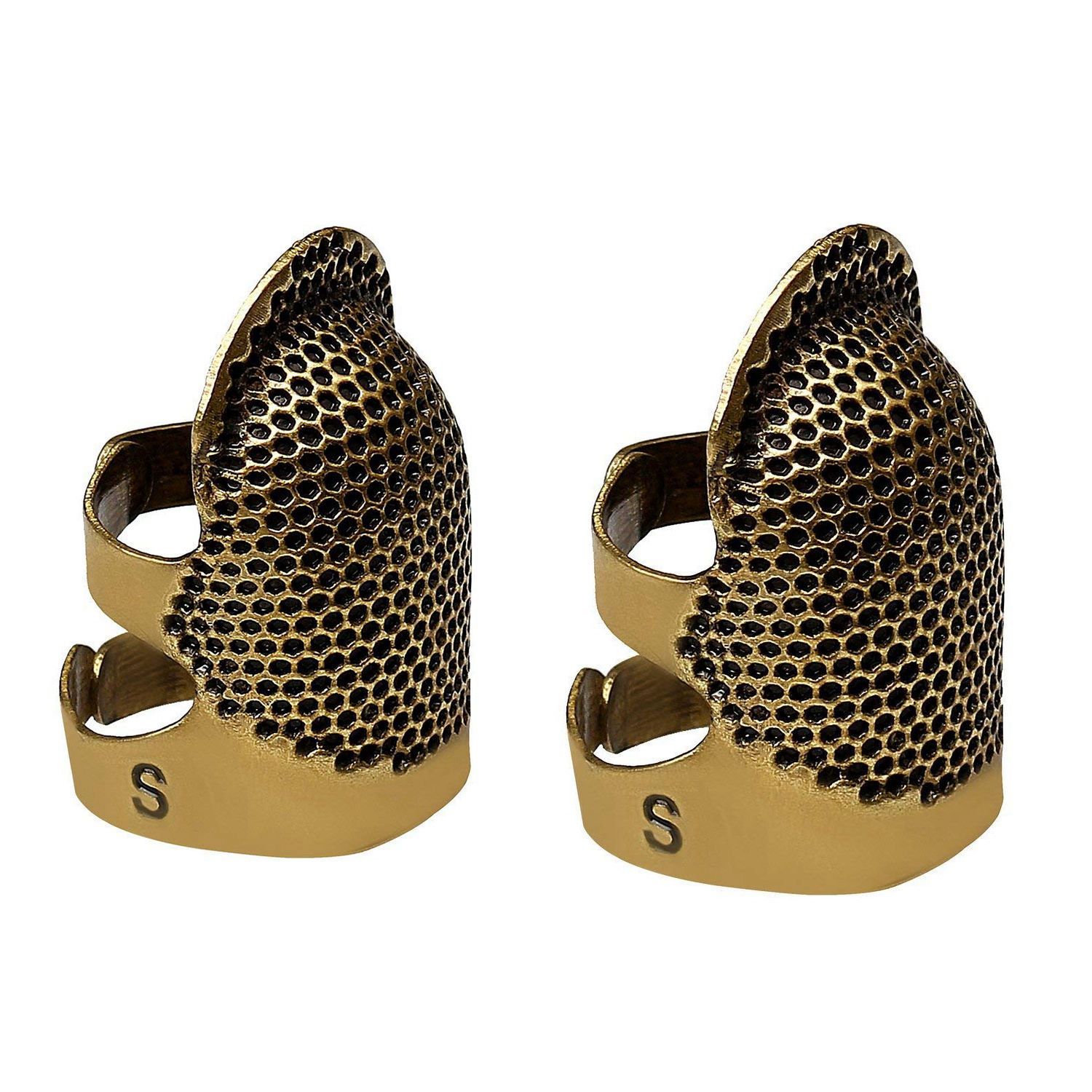 BRADOO- 2 Pcs Sewing Thimbles,Retro Sewing Thimble Finger Protector Shield Protector Fingertip Thimble Pin Needles Partner Thimbles for Sewing Sewing Tools, M & S