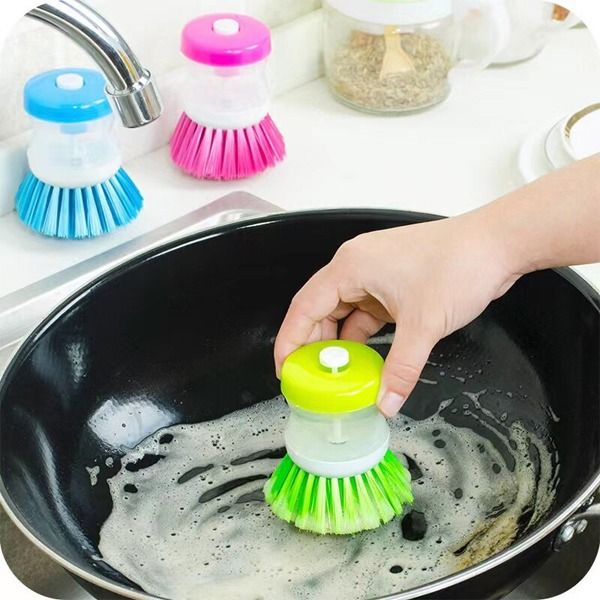 Dish Washing Brush With Liquid Dispenser