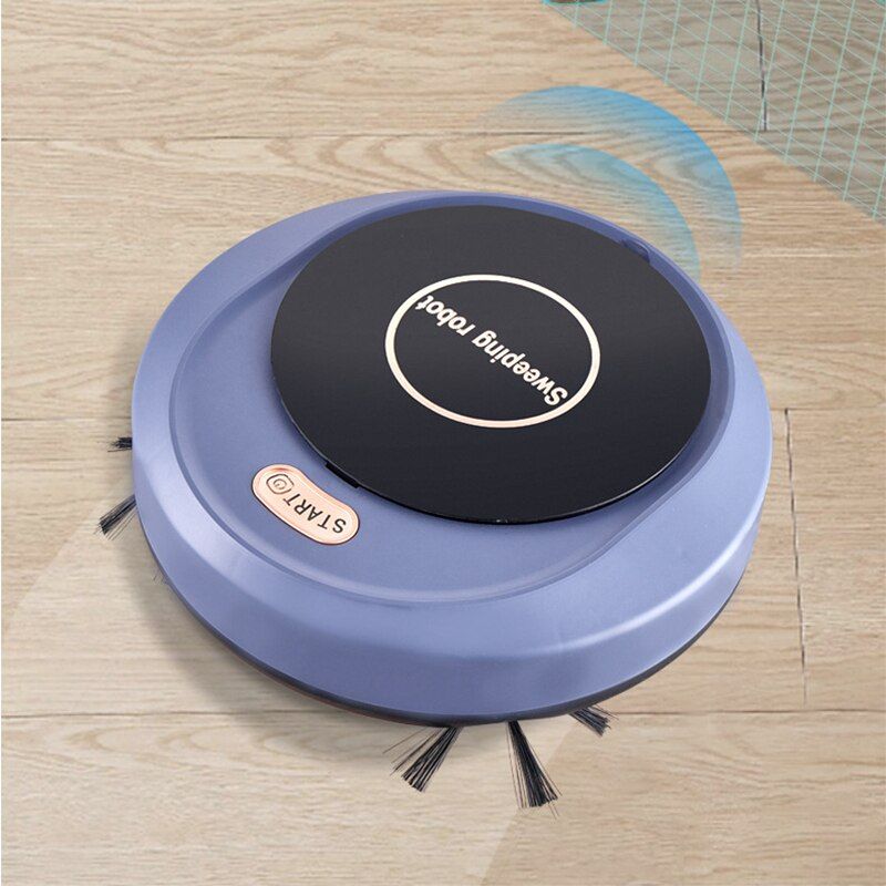 Automatic Robot Smart Wireless Sweeping Vacuum Cleaner Dry Wet Cleaning Mop Machine Charging Intelligent Electric Sweeper Home-Blue
