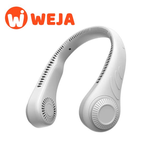 Weja 4000mAh Hanging Dual Cooling Neck Fan Mini USB Portable Rechargeable Quiet Ventilator For Traveling Outdoor Indoor