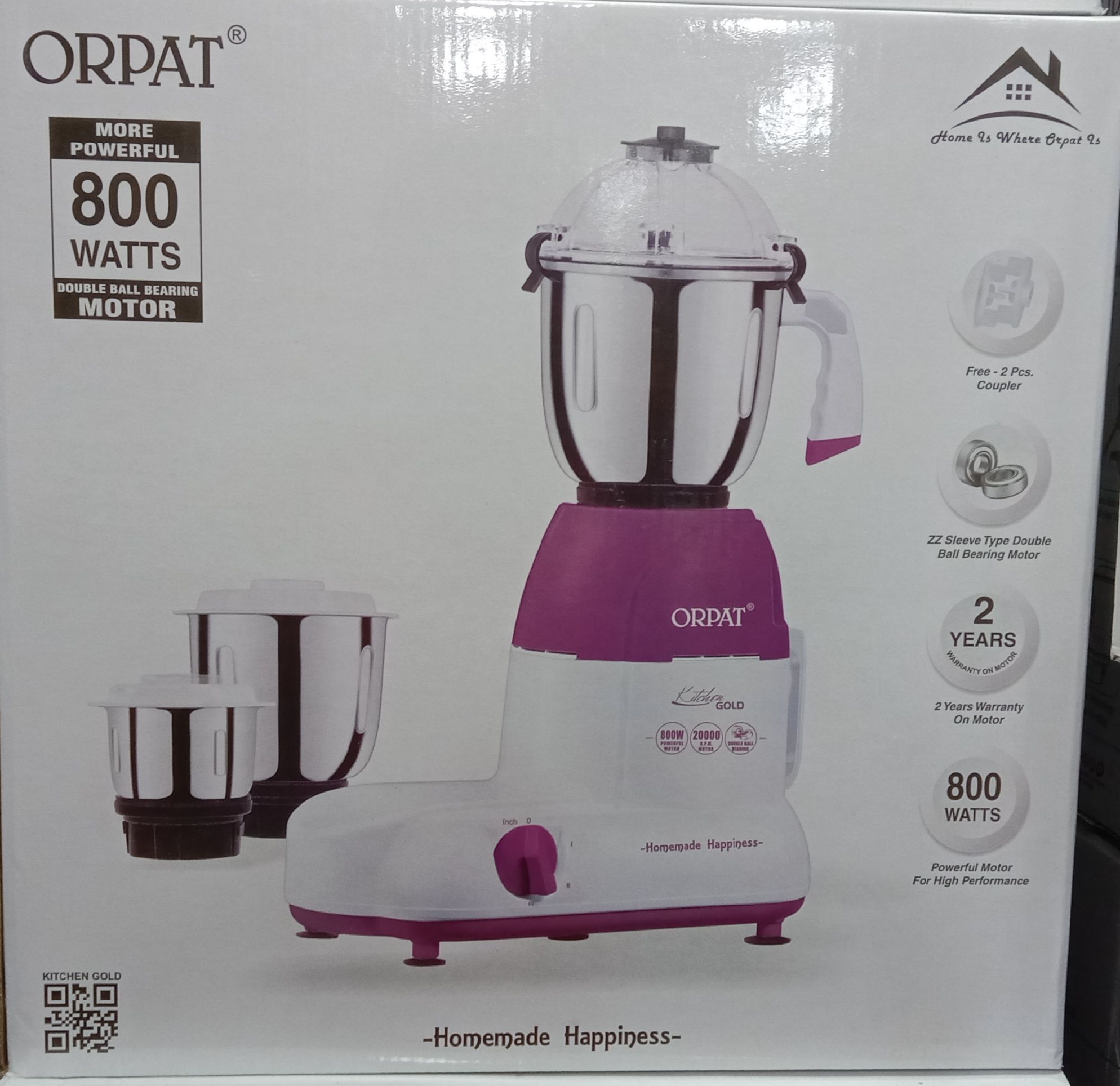Orpat Kitchen Gold 800-Watt Mixer Grinder