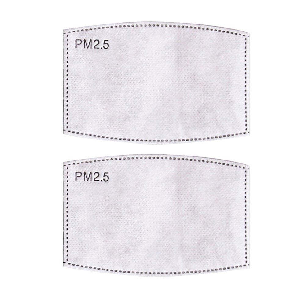 PM2.5 Activated Carbon Filter non-woven Protective Mouth Mask Filter for Outdoor 5 Layers Replaceable Anti Haze Filters 2pcs