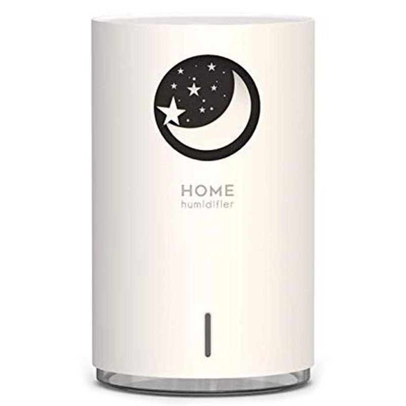 Cold Mist Humidifier with Adjustable Fog Mode 300 Ml Water Tank for Sustainable Use 12 Hours 7 Colors LED Light Change Without Water Automatic Closing for Bedroom White