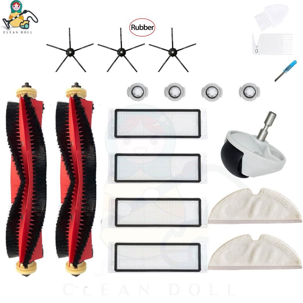 XiaoRoborock S5 MAX S6 maxV Pure Accessories Set  Main Brush HEPA Filter Side Brushes Mop Cloth Replacement Parts-S6-Large-Set-WL-BK