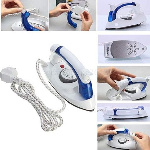 Portable Electric Mini Travel Steam Iron with Boiler  foldable Handheld Flatiron