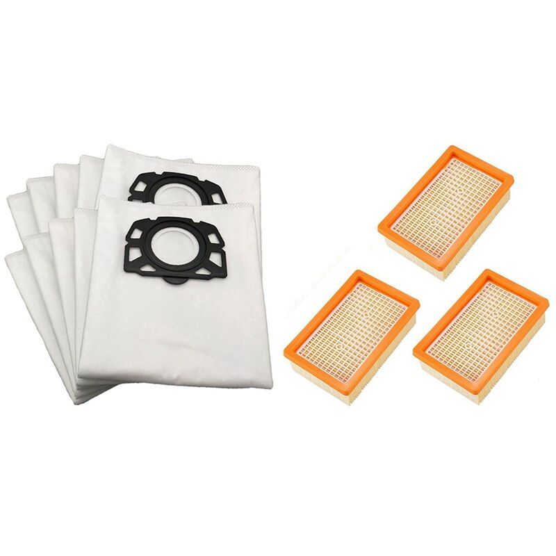 12 Pieces Dust Bag Vacuum Cleaner Dust Bag for Karcher Mv4 Mv5 Mv6 Wd4 Wd5 Wd6 & 3PCS Vacuum Cleaner Filter
