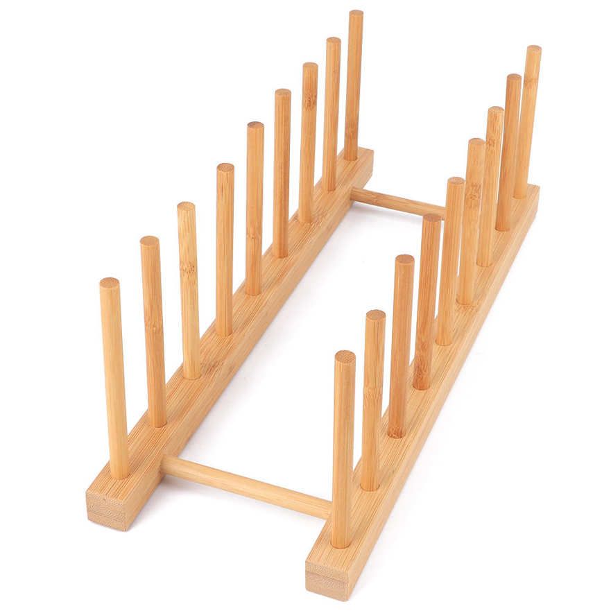 Buy Ying Bamboo Dish Rack Plates Holder Kitchen Storage Cabinet Organizer for Cup Pot Lid Cutting Board