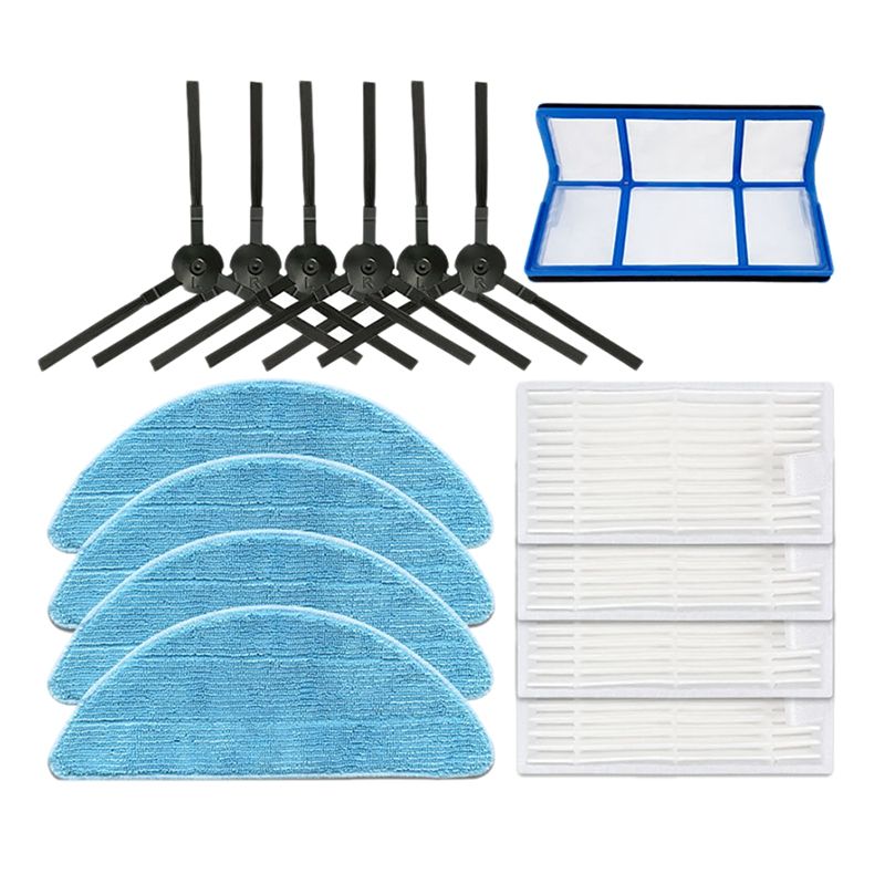 Replacement Parts Kit for Ilife V3S V5S V5 V3L Filter Side Brush Mop Cloth Robot Vacuum Cleaner Accessories Remove Dust