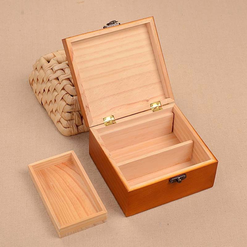 Wood Box Sewing Kit Needle Tape Scissor Multifunction Threads Sewing Tools Accessory Sewing Kits for Home & Travelling With