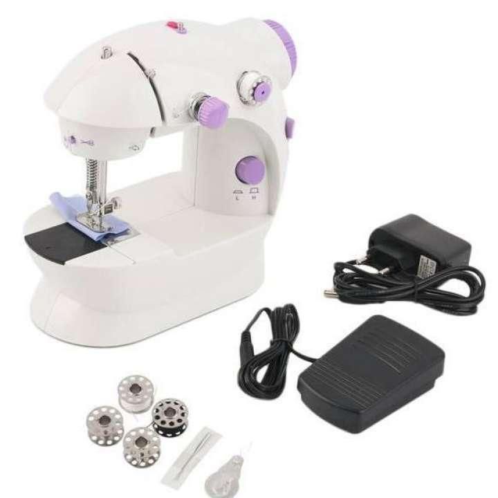 5 in 1 Mini Sewing Machine - Dual Speed Portable Mini Electric Pedal Double Threads Rewind Swing Machine