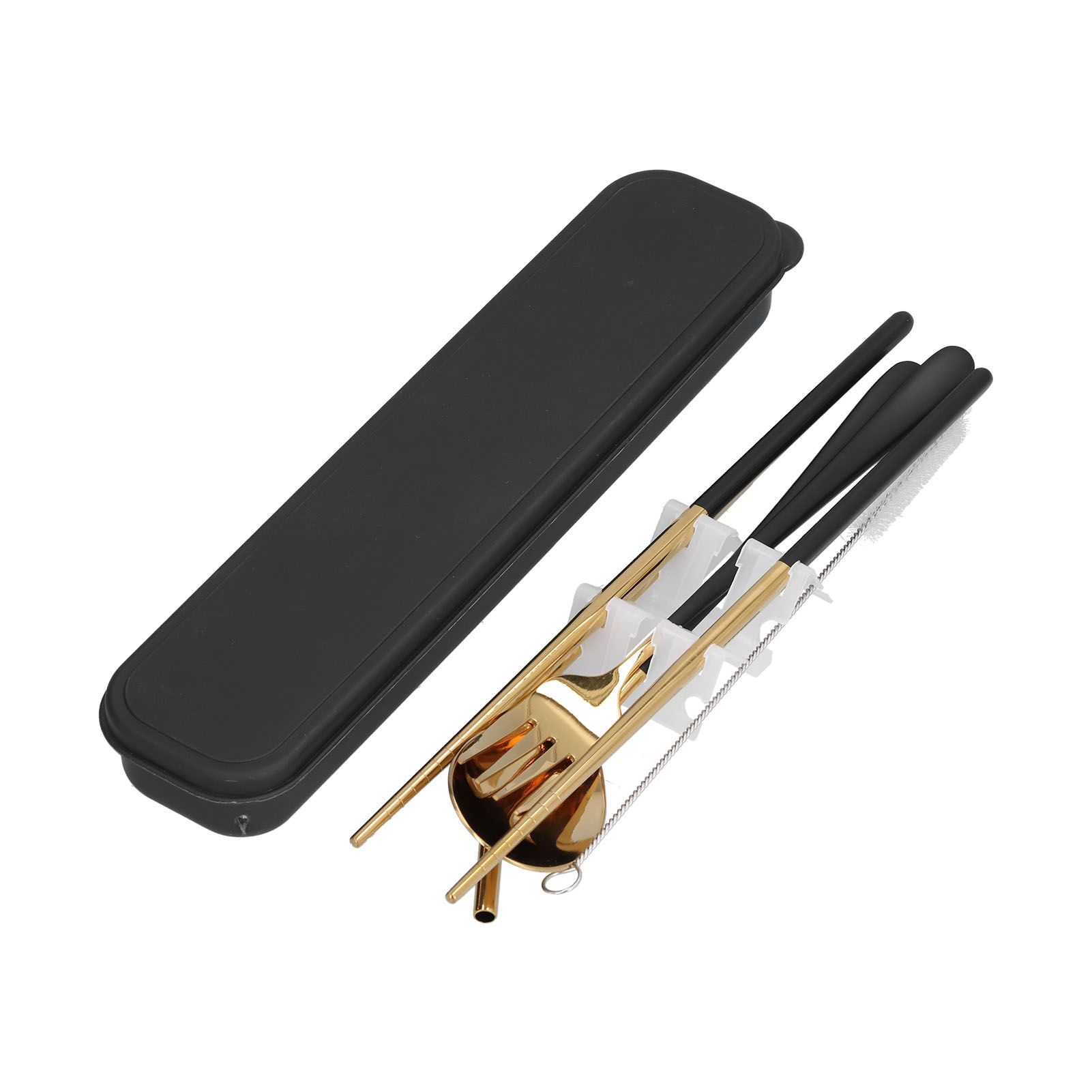 Portable 304 Stainless Steel Flatware Set Paint Chopsticks Spoon Fork Straw S Go