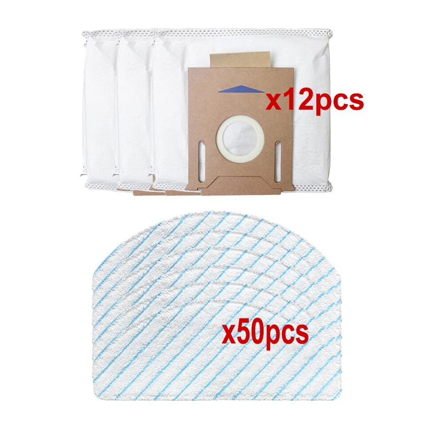 Microfiber Mopping Pads For ECOVACS DEEBOT OZMO T8 T8 AIVI T9 AIVI Power/Max Vacuum CleanerWashable Mopping Cloth Rags Dust Bag-62pk