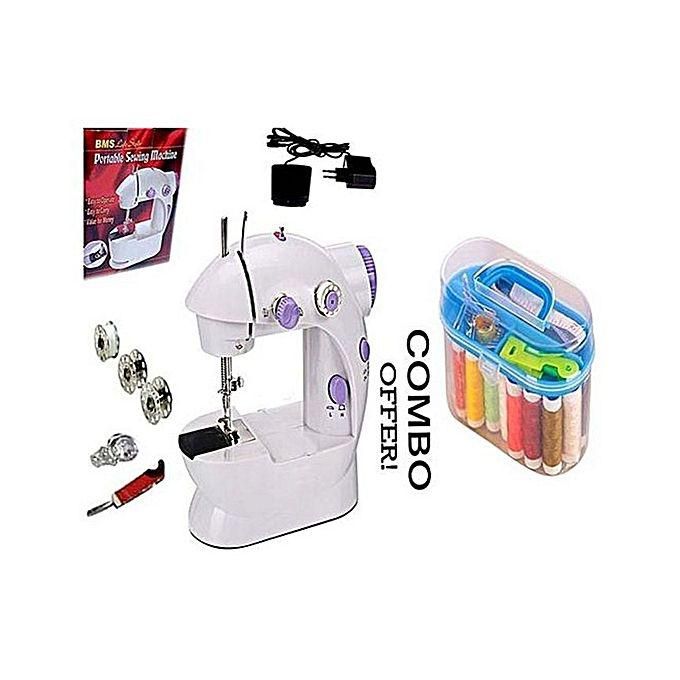 8 in 1 Electronic Sewing Machine With Paddle - White and Purple