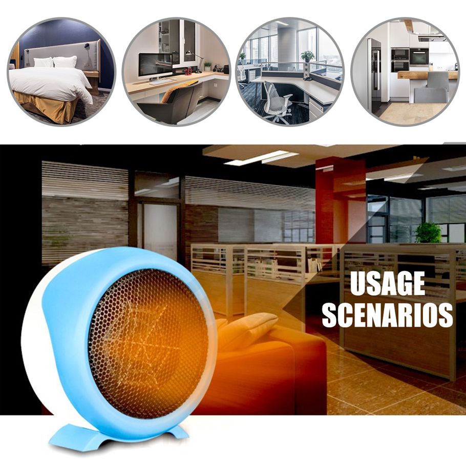 500W 220V Blue/Orange/Purple Portable Electric Desktop Air Heater Fan Applicable To Home Office Room Warmer Blower