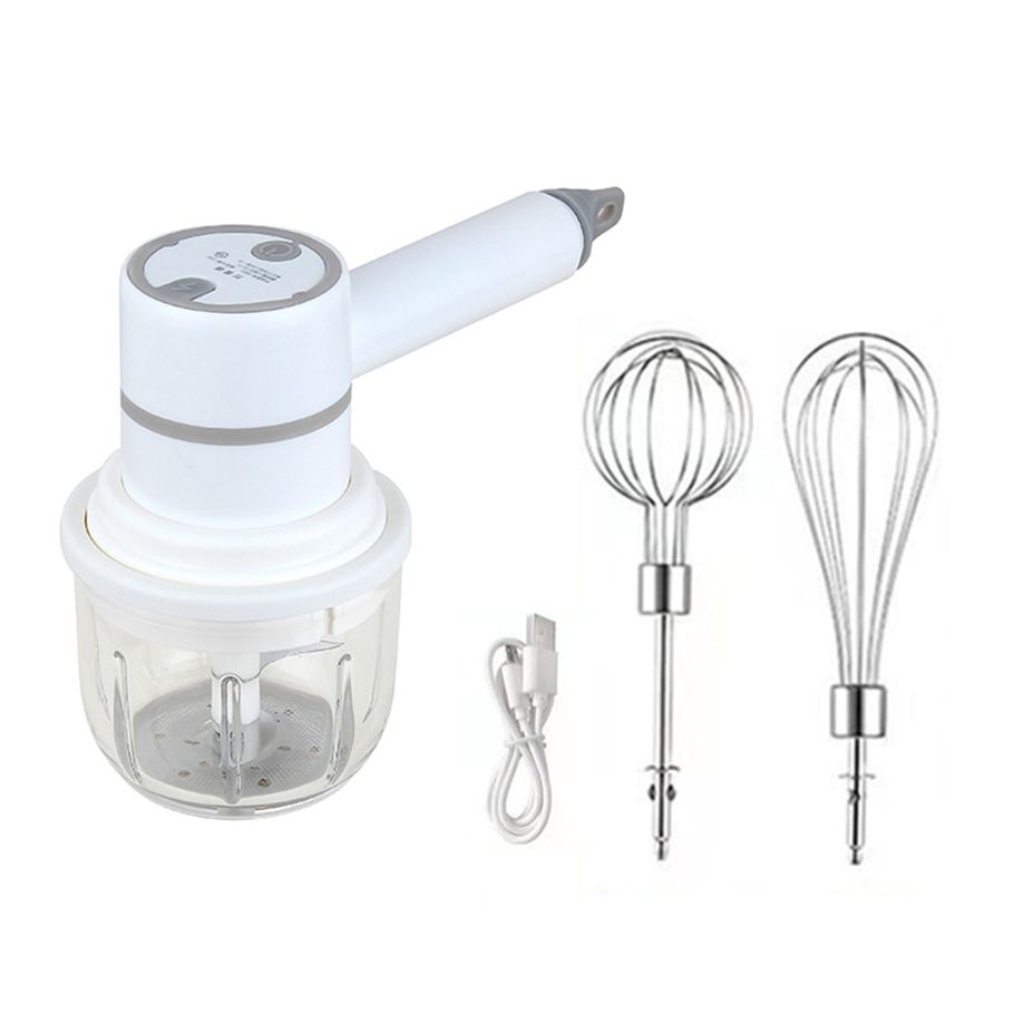 3-gear Electric Egg Beater Adjustable Overload Protection Multifunctional Dual-use USB Electric Egg Blender for Cooking