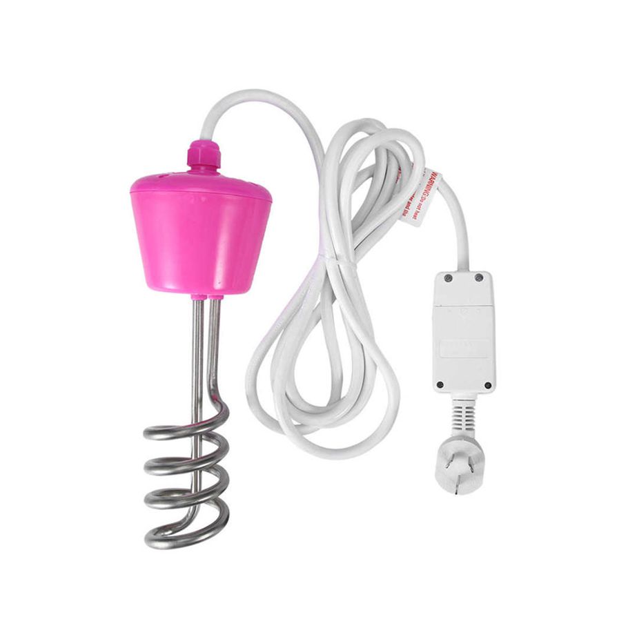Electric Immersion Heater Floating Water Boiler with Digital Thermometer Pink AU 220‑250V