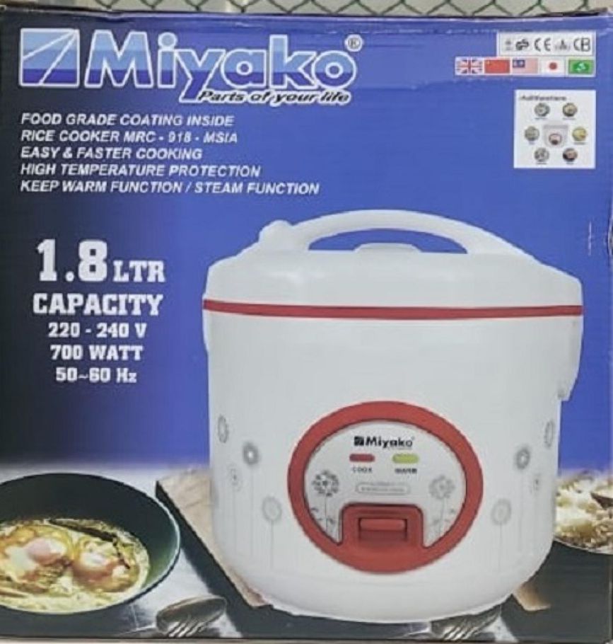 Miyako 1.8 Liter Small Size Rice Cooker MRC-918