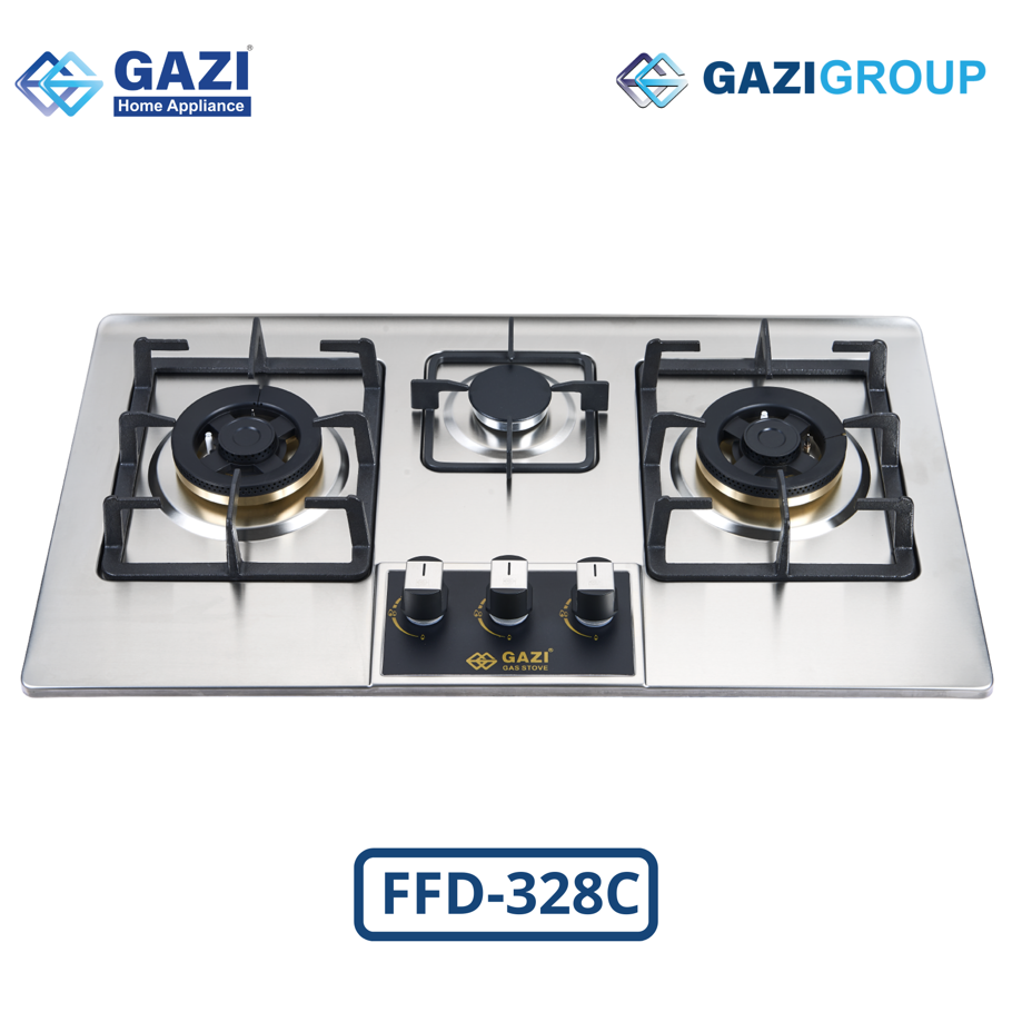 Gazi Smiss Gas Stove - High Quality Stainless Steel PFD - 328C NG or LPG (NG for Line/Natural Gas, LPG for Cylender Gas)
