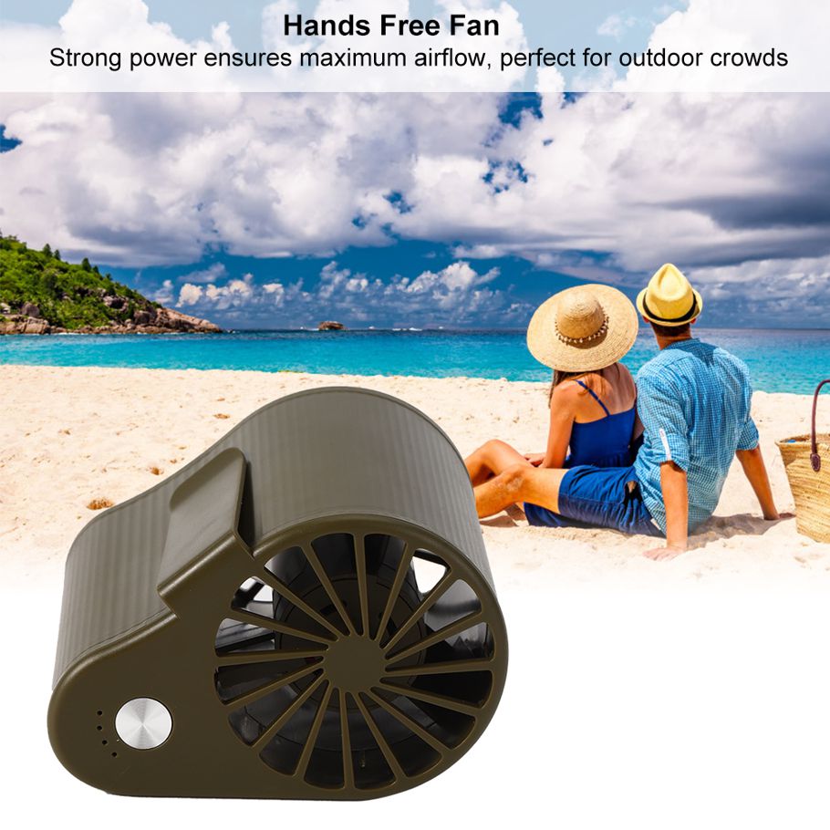 Portable Hands Free Fan Waist Hanging USB Rechargeable for Outdoor Camping Travel Summer