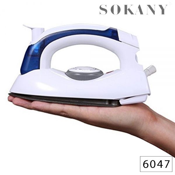 SOKANY Mini Portable Foldable Electric Steam Iron for Clothes with 3 Gears PTFE Baseplate Handheld Flatiron EU Plug - white