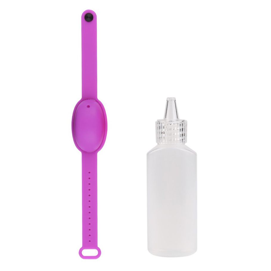 Hand Sanitizer Bracelet Free Hand Washing Disinfection Water Bracelet Silicone Portable Round Bracelet Purple