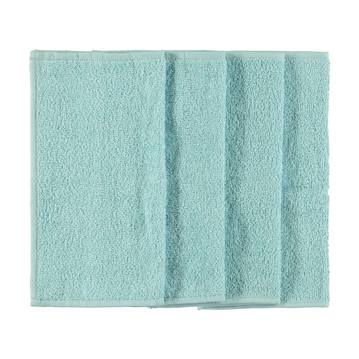 4 Pack Madison Cotton Face Washers - Blue Mist