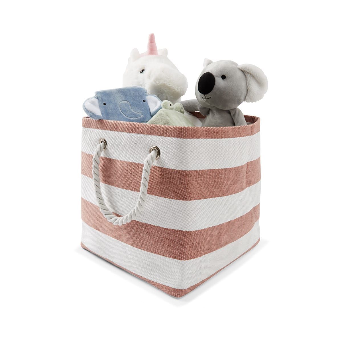 Stripe Storage Basket - Pink