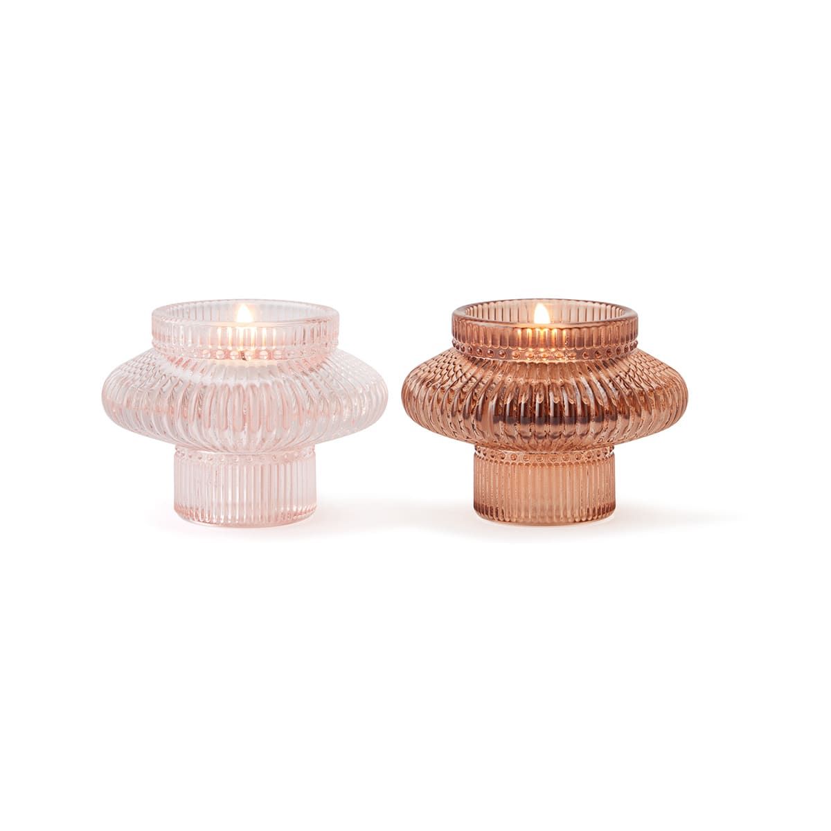 2 Pack Glass Tealight Holders