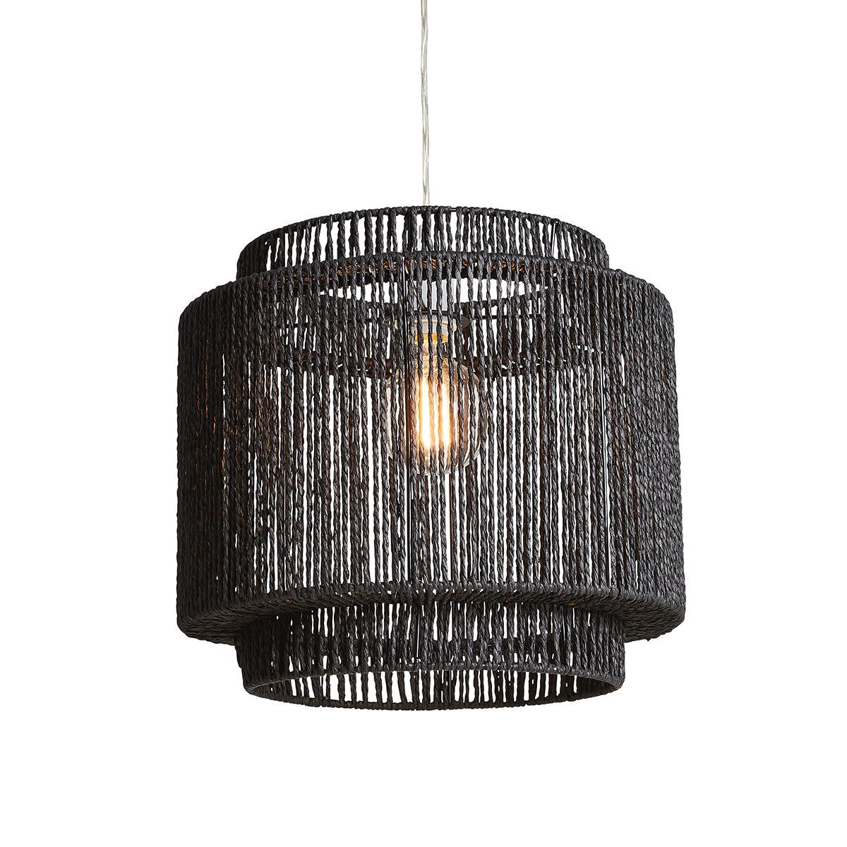 Black Paper Rope Pendant