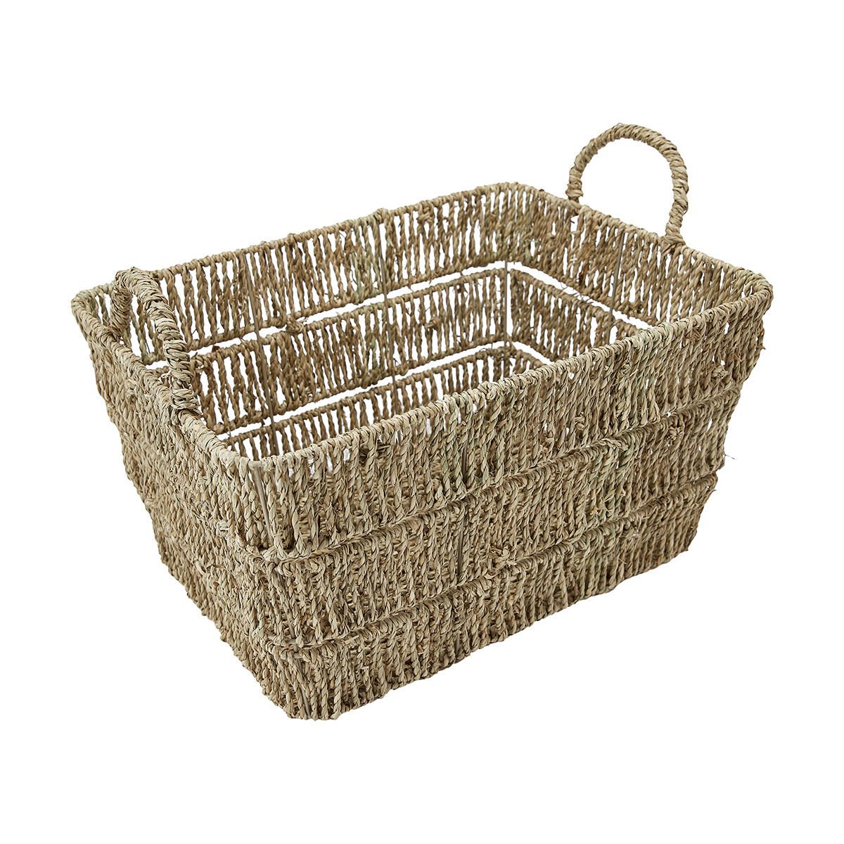Rectangle Seagrass Wrap Basket